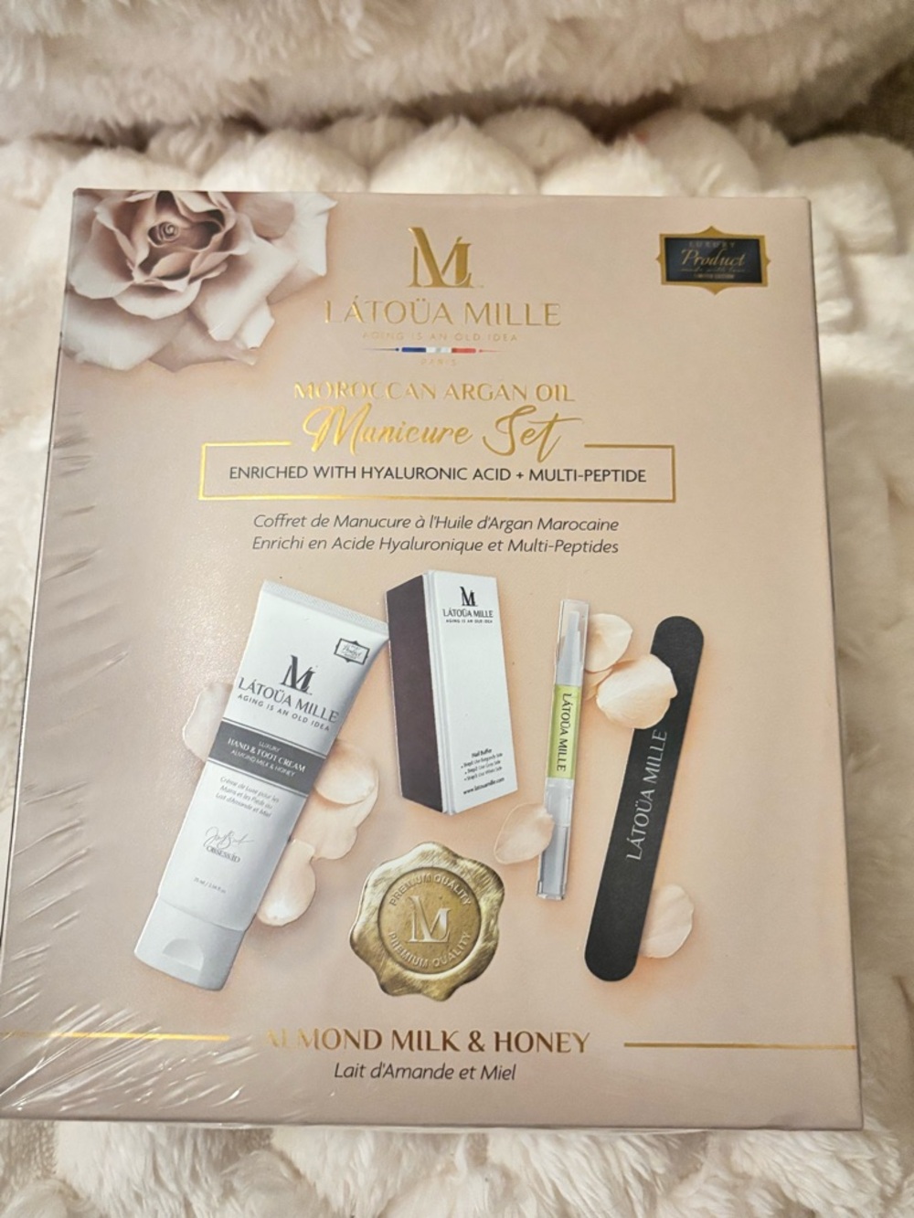 L'ATOUA MILLE Moroccan Argan Oil Manicure Set & Heat Infused Radiance Mask - Picture 2 of 4